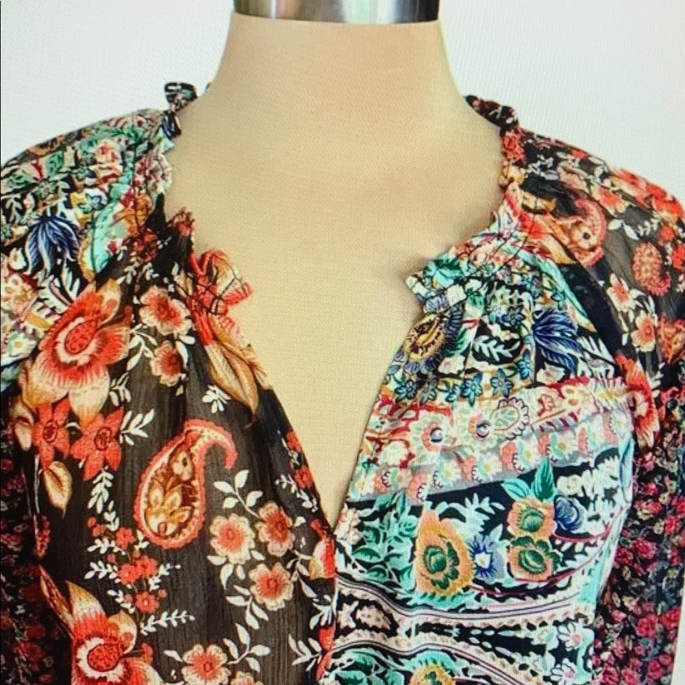 Floral Patchwork Blouse - Multicolor - image 3